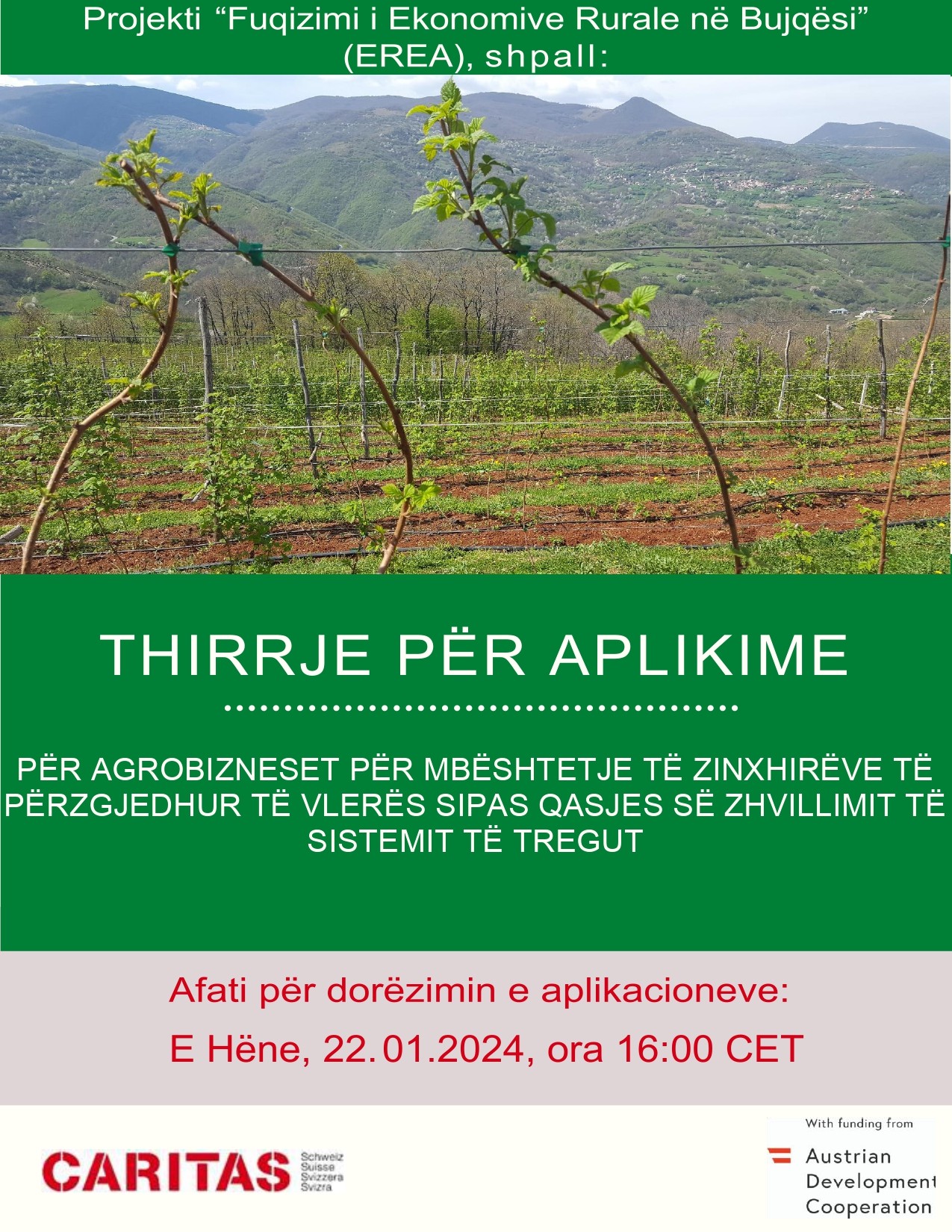 Thirrje për aplikime nga agrobizneset